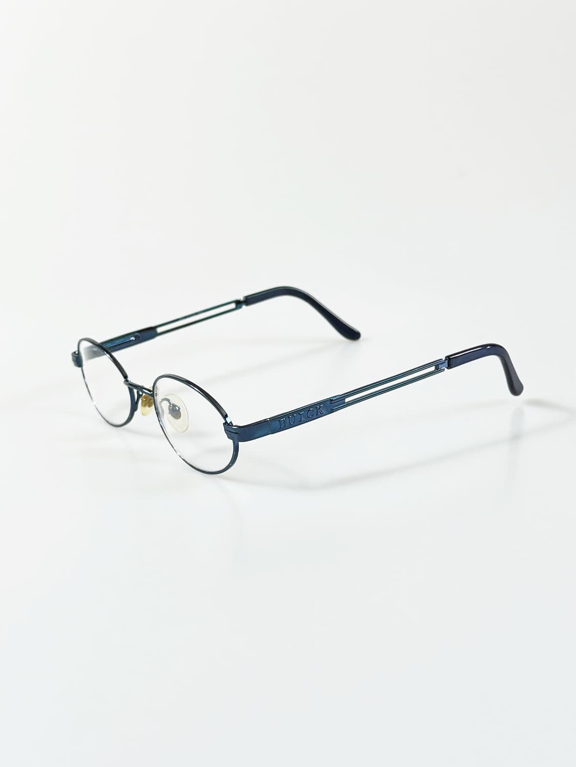 90s USA BUICK 블루메탈 슬림 오벌 프레임 빈티지 안경 상품이미지3