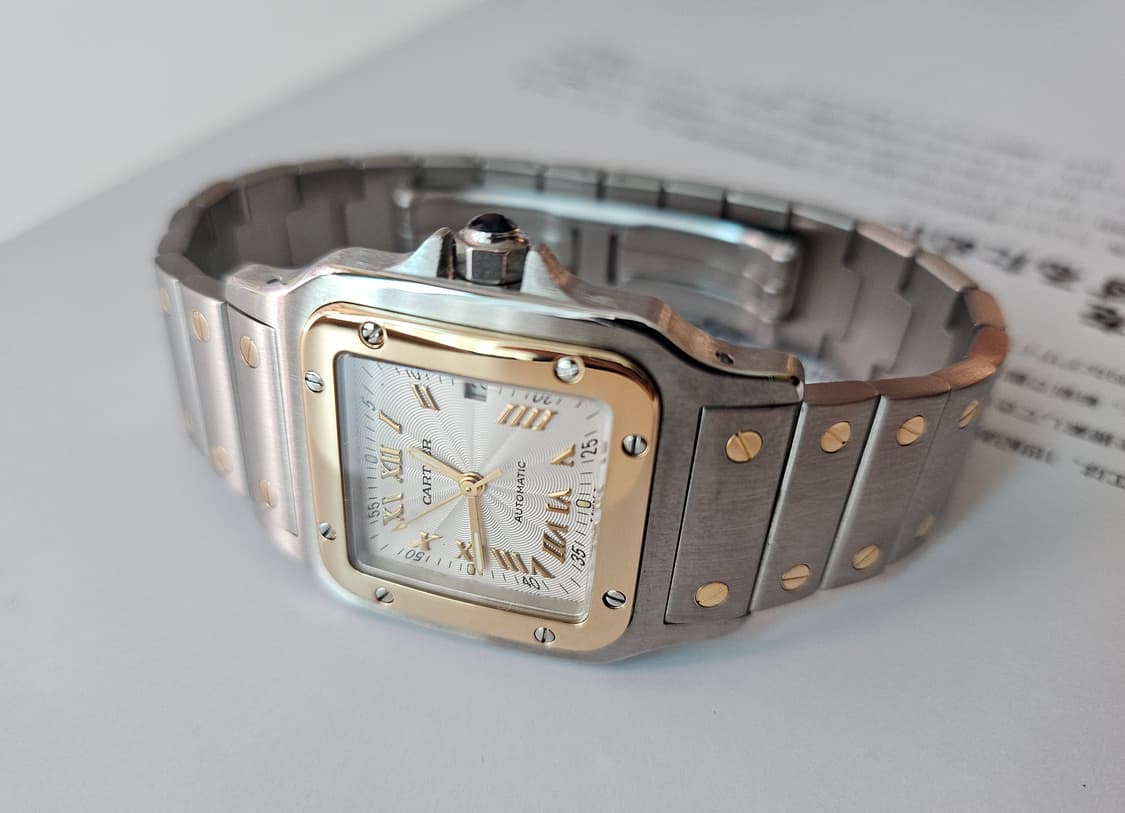 까르띠에 산토스 갈베 콤비 라지 오토메틱 (기요쉐패턴) 상품이미지2