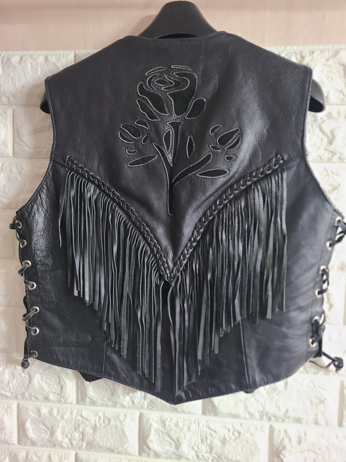 BARNEY'S LEATHER 프린지 가죽 베스트 블랙(55) 상품이미지6