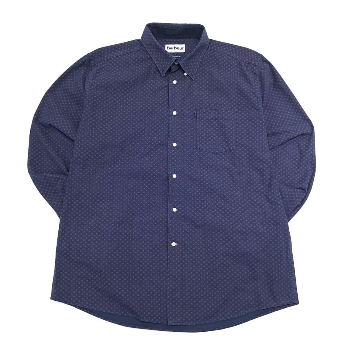 CN928 2XL 바버 네이비 마이크로 페이즐리 플란넬 긴팔 셔츠 남방 상품이미지1