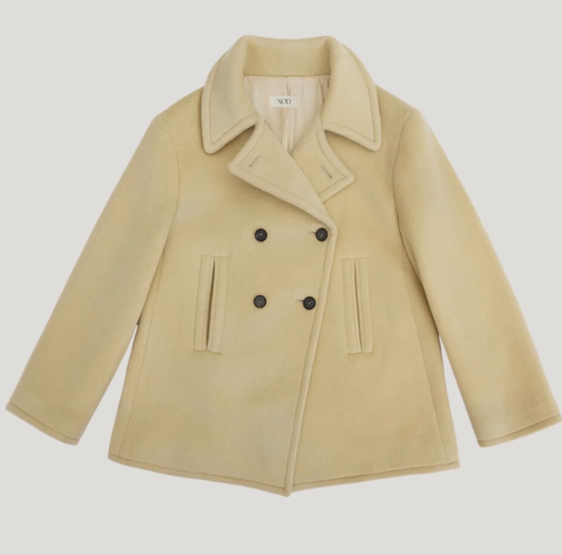 이주미 착용)NOD 캐시미어 울 블렌드 코트 올리브 베이지 상품이미지3
