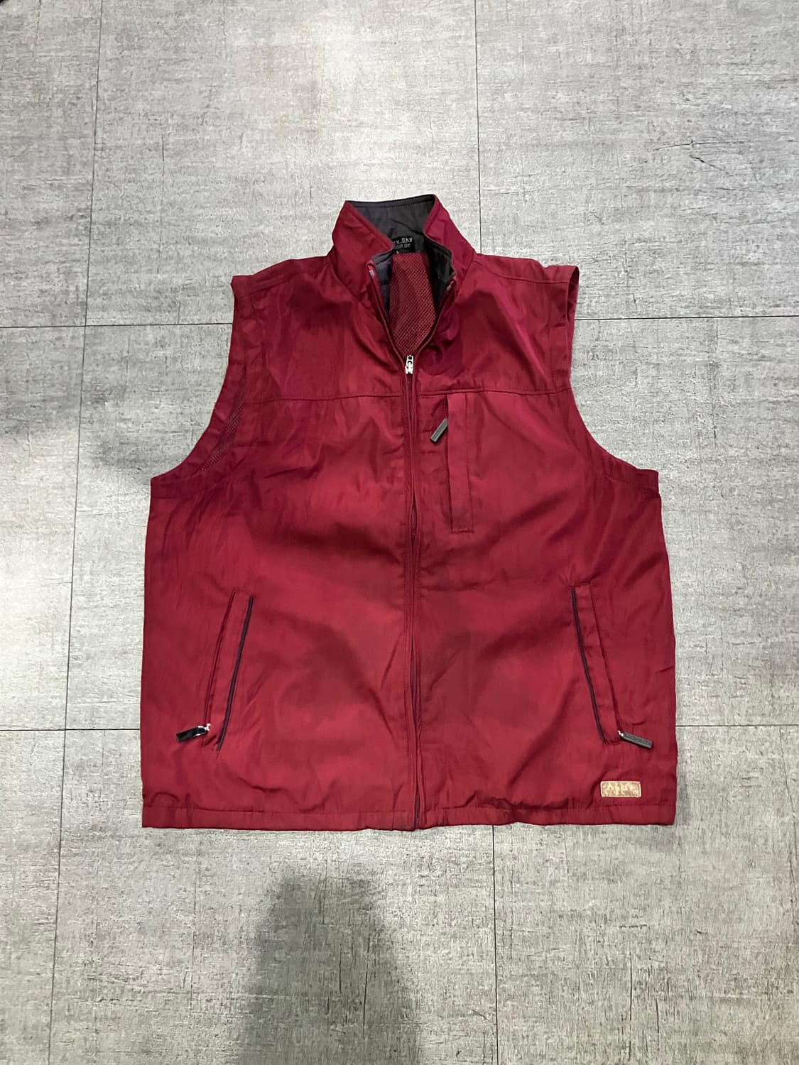 일본빈티지 Starrysky 올드스쿨아메카지 베스트조끼 레드와인 상품이미지1