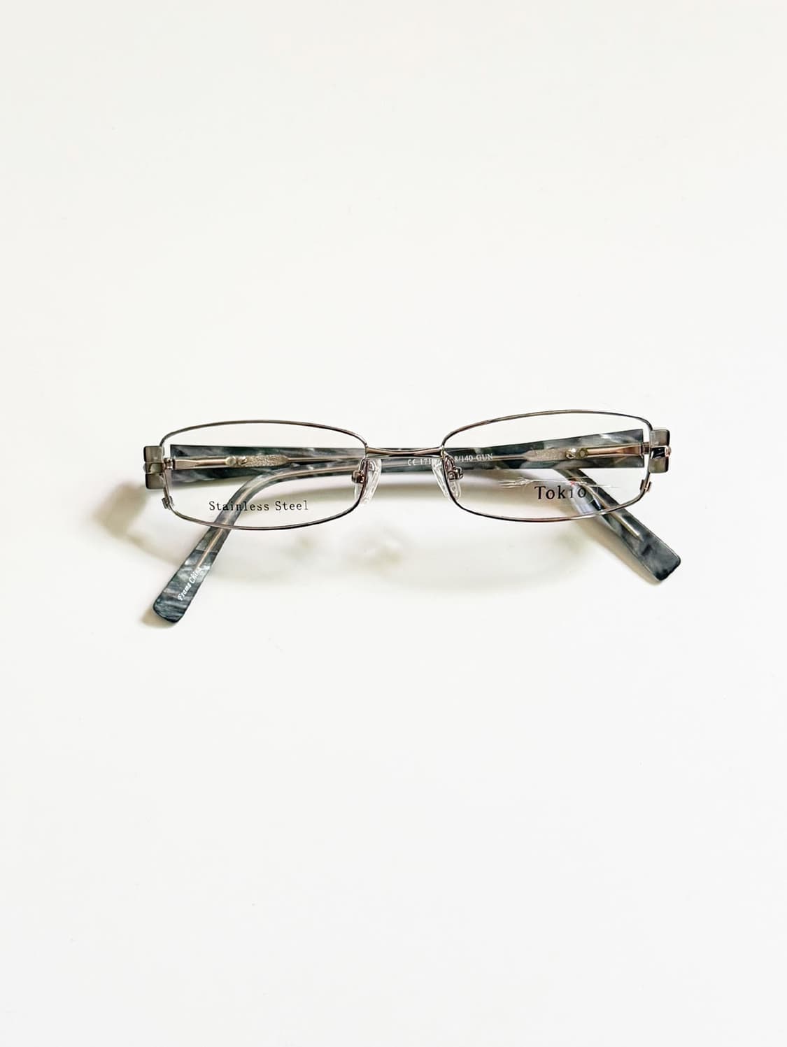 90s TOKIO 건메탈 슬림 스퀘어 빈티지 안경 상품이미지3