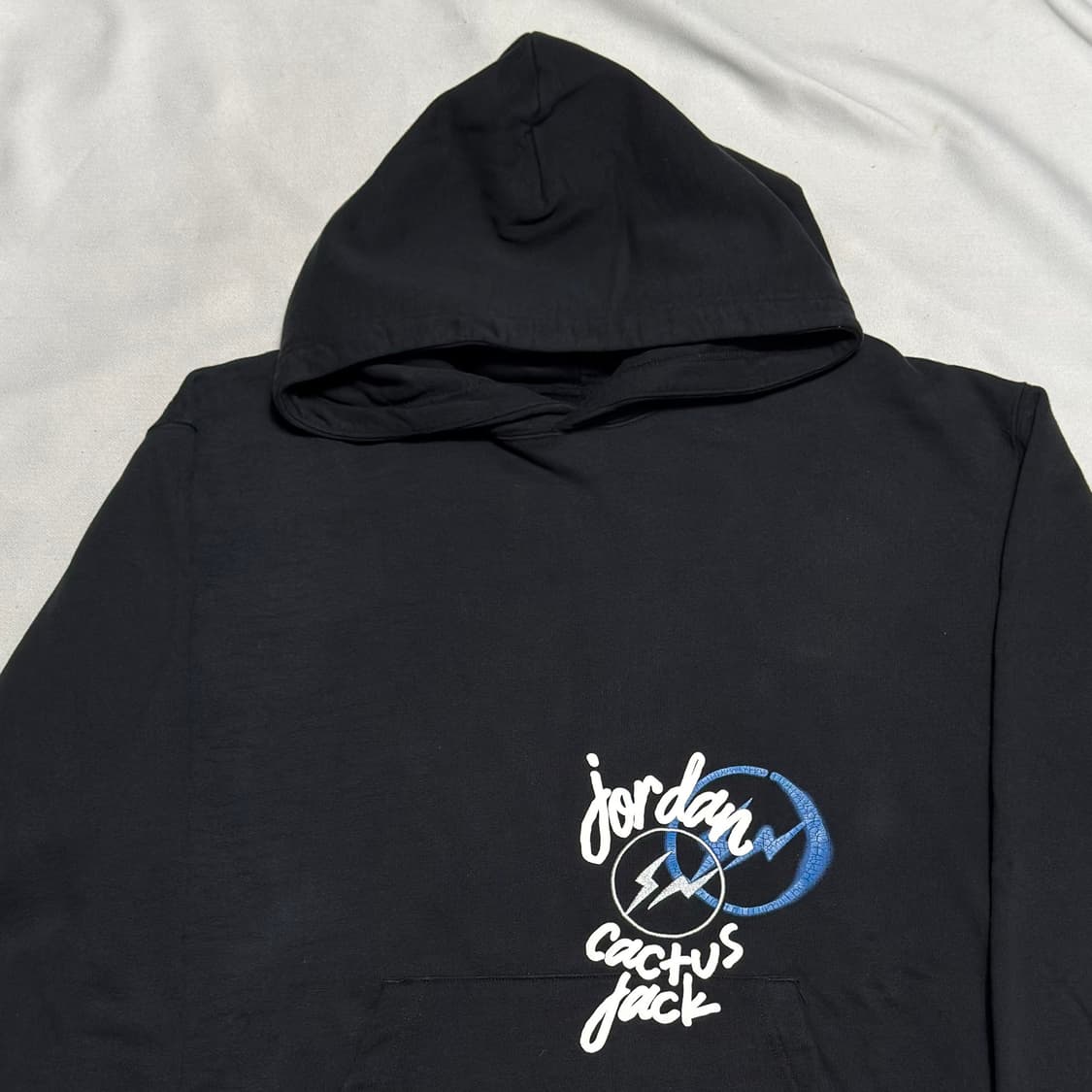 XXL 조던 X 트래비스 스캇 프라그먼트 블랙 후드티  상품이미지1