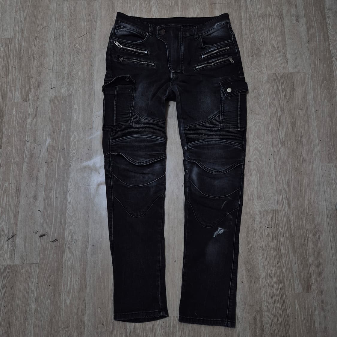 하이라이더 바이커진 블랙 데님 팬츠 (30) 상품이미지1