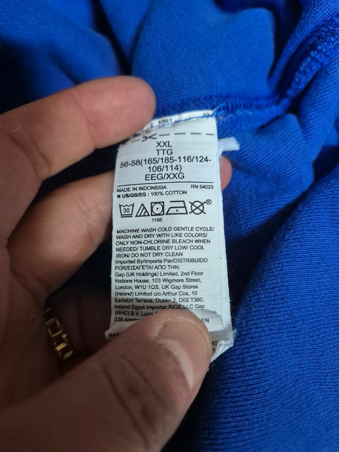 [XXL] 이지갭 블루 파랑 후드 티셔츠 상품이미지4