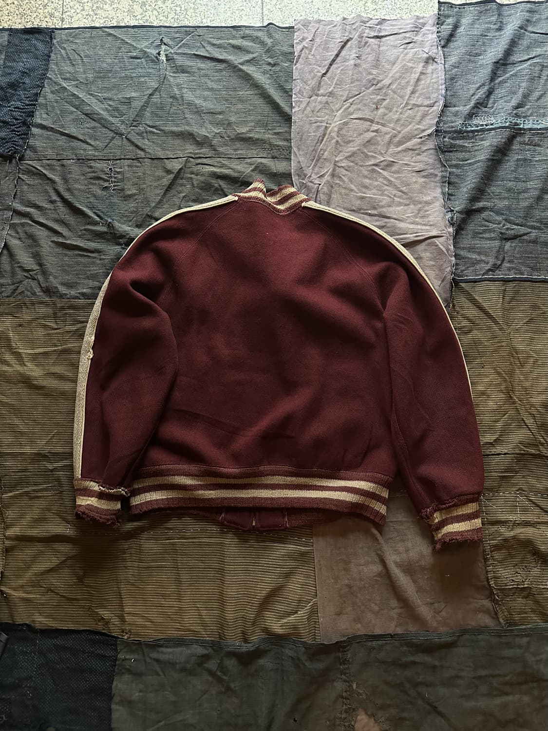 1960s Vintage Wool Zip Up Varsity Jacket 상품이미지7
