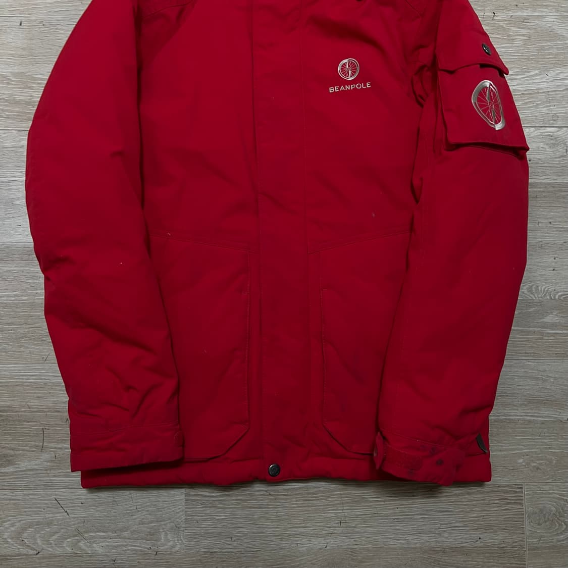 빈폴 아웃도어 덕다운 퍼후드 패딩 점퍼 [레드] S/90 상품이미지3