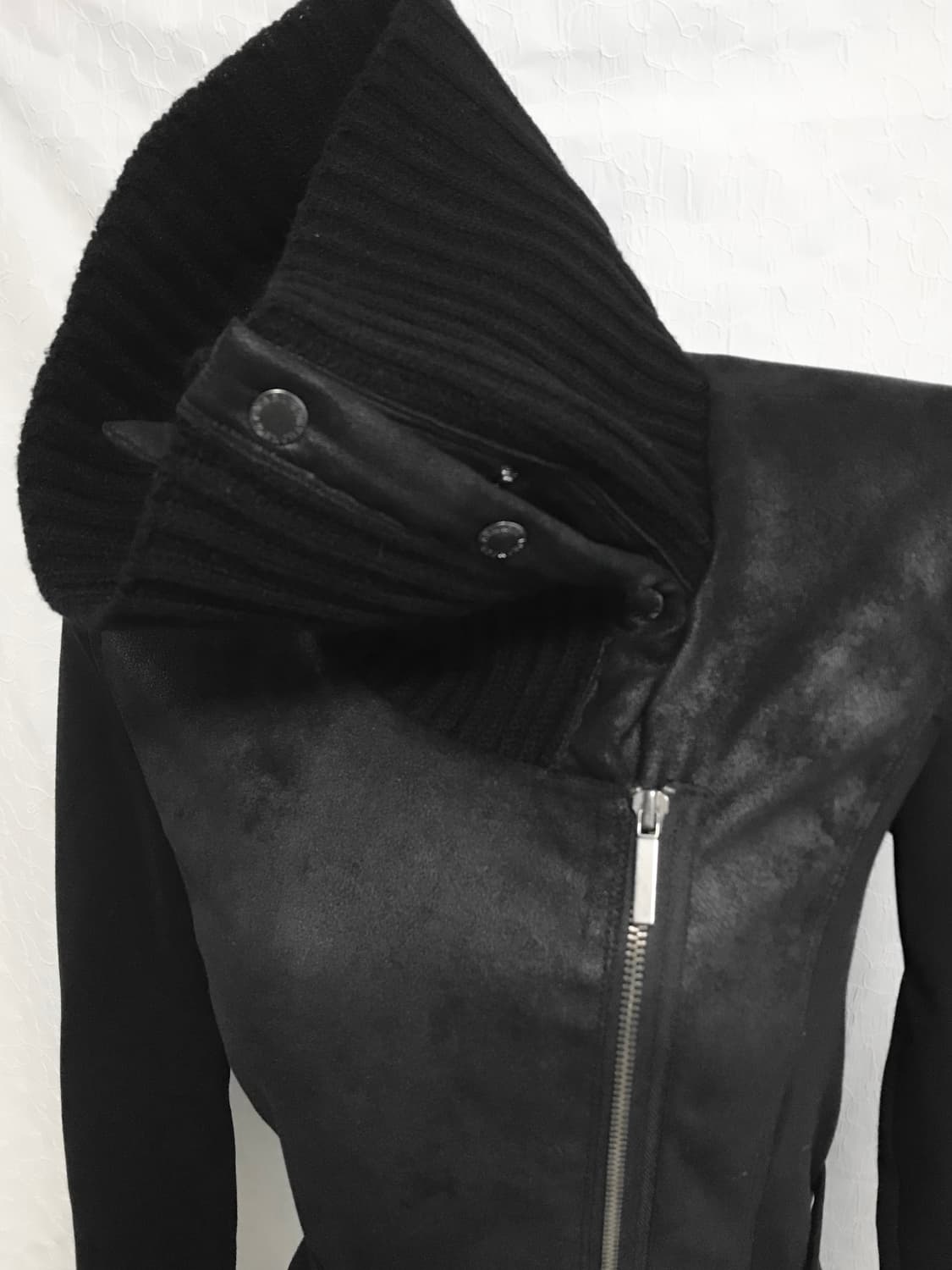 택포•빈티지 아르마니 익스체인지 벨티드 니트 하이넥 사선 집업 상품이미지7