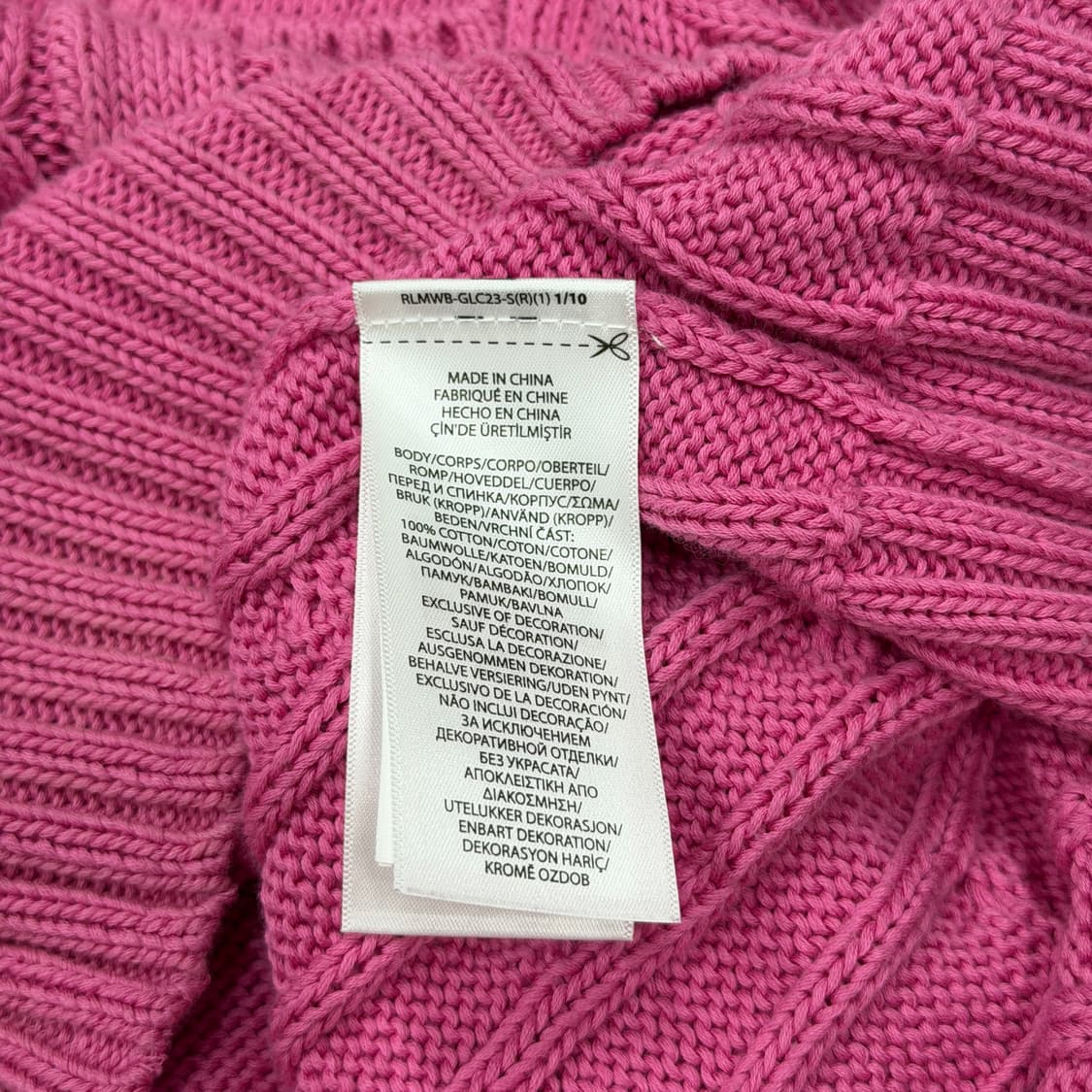 폴로 랄프로렌 케이블 피마코튼 니트 반팔티 핑크 S 상품이미지6