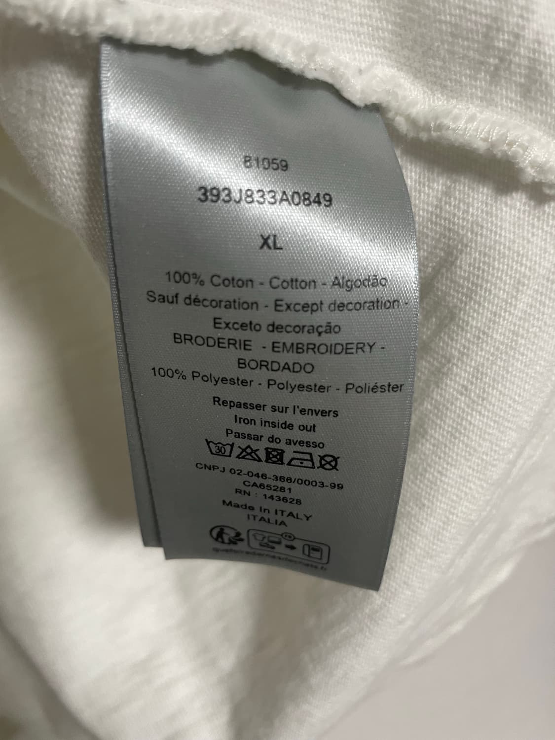 디올 데님 티어스 반팔 폴로 셔츠 XL 상품이미지4