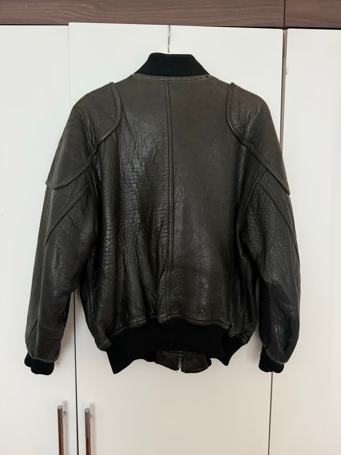 80s 이세미미야케 IS 레더봄버 (L-XL) 상품이미지2