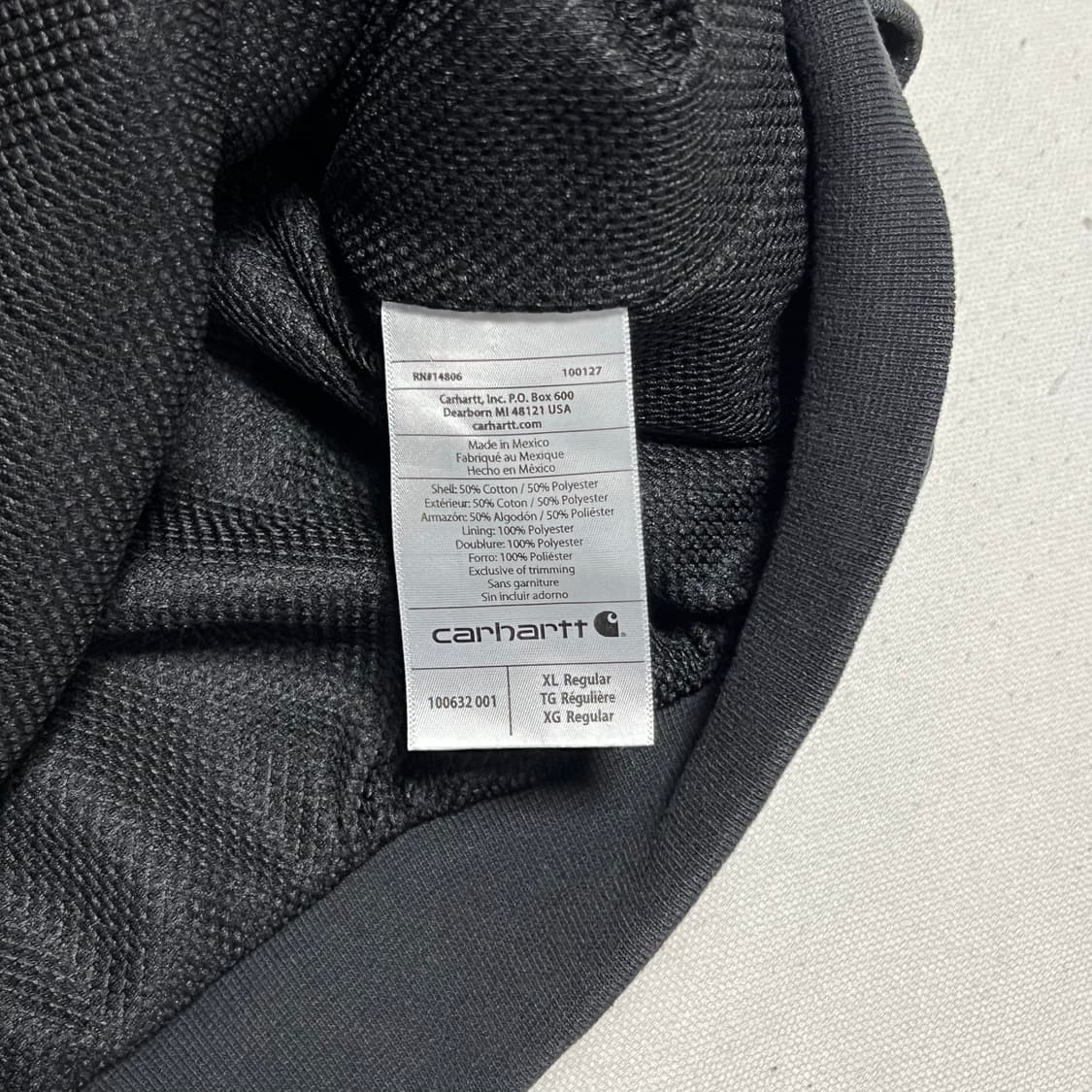 XL 칼하트 챠콜 써멀 후드 집업 상품이미지5