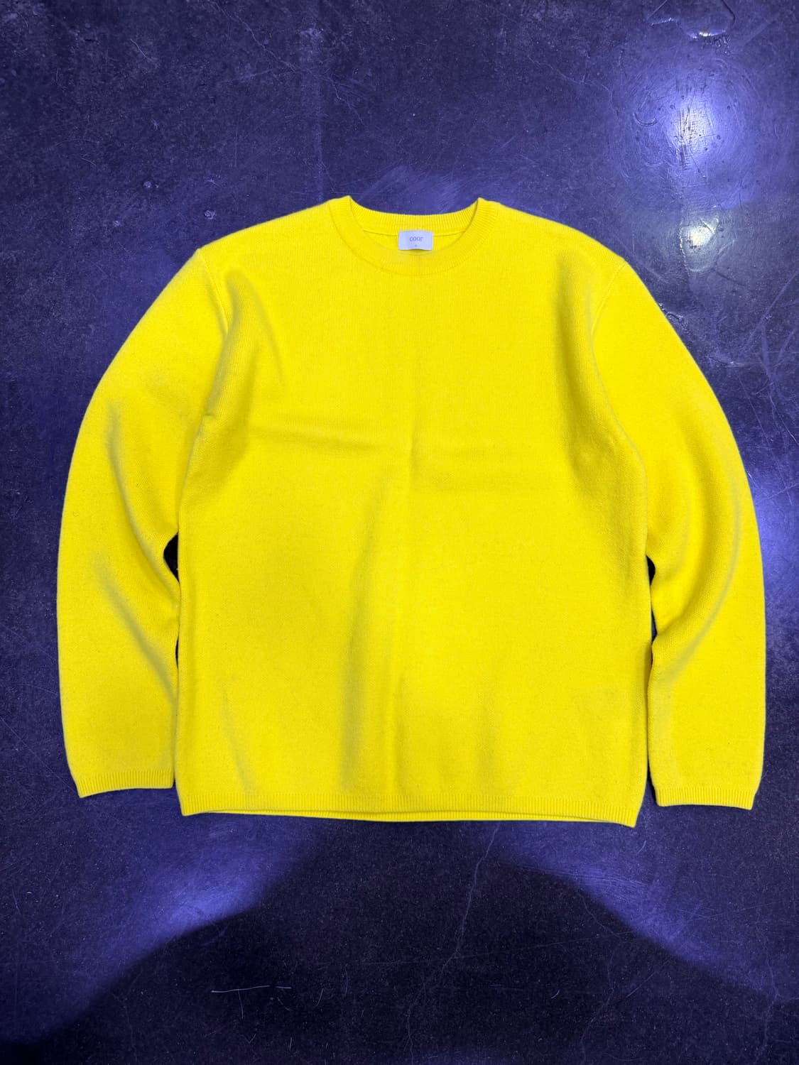 쿠어 탑필 울 라운드 니트 옐로우 M 상품이미지3