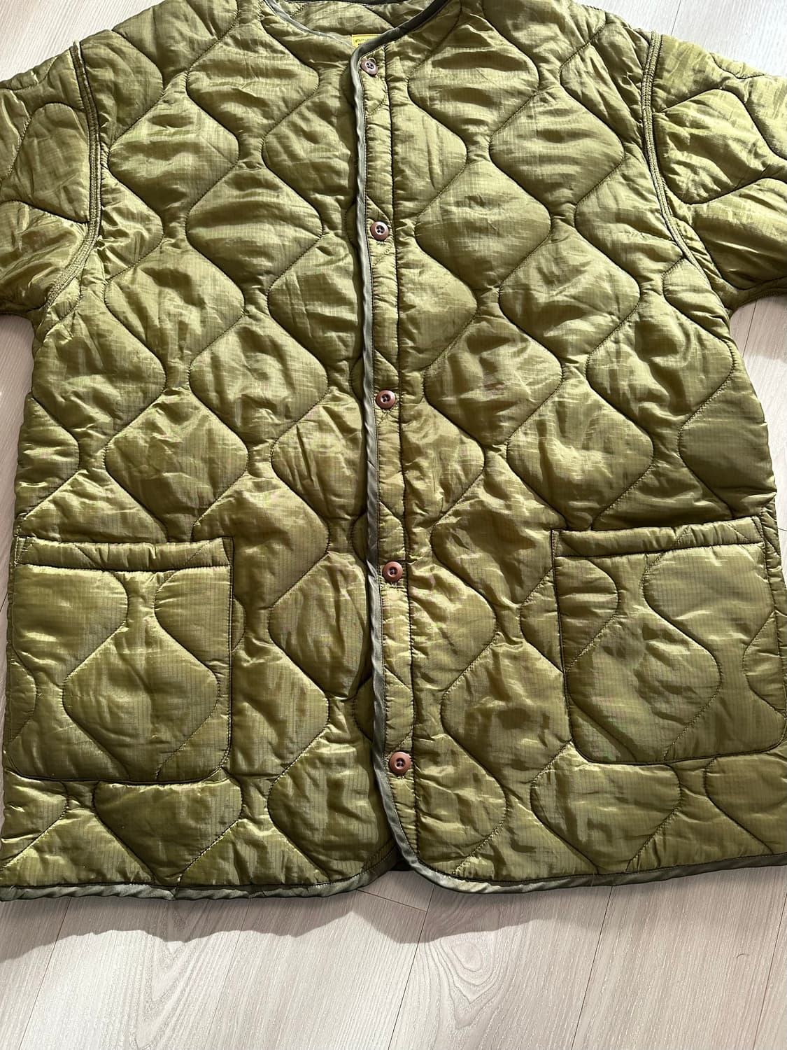 빈티지 밀리터리 오버핏 퀼팅 코트 깔깔이 내피 상품이미지4