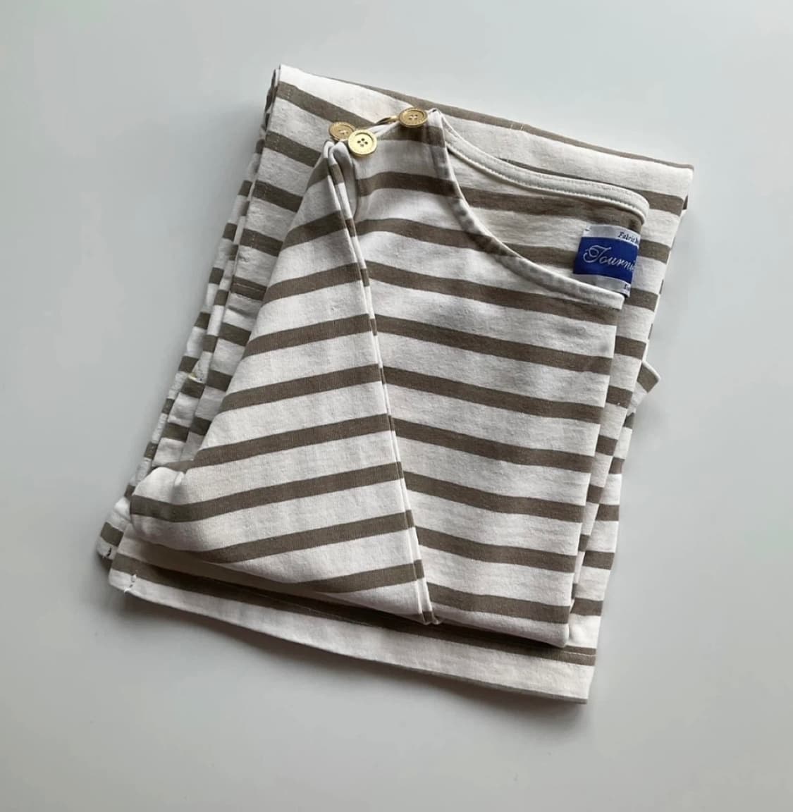 프랑스 Tournier Jersey 원단 스트라이프  원피스(롱 티셔츠) 상품이미지1