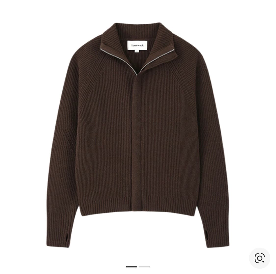 토니웩 슈퍼 파인 메리노 울 플래킷 집업 니트 다크브라운 M(새상품) 상품이미지1