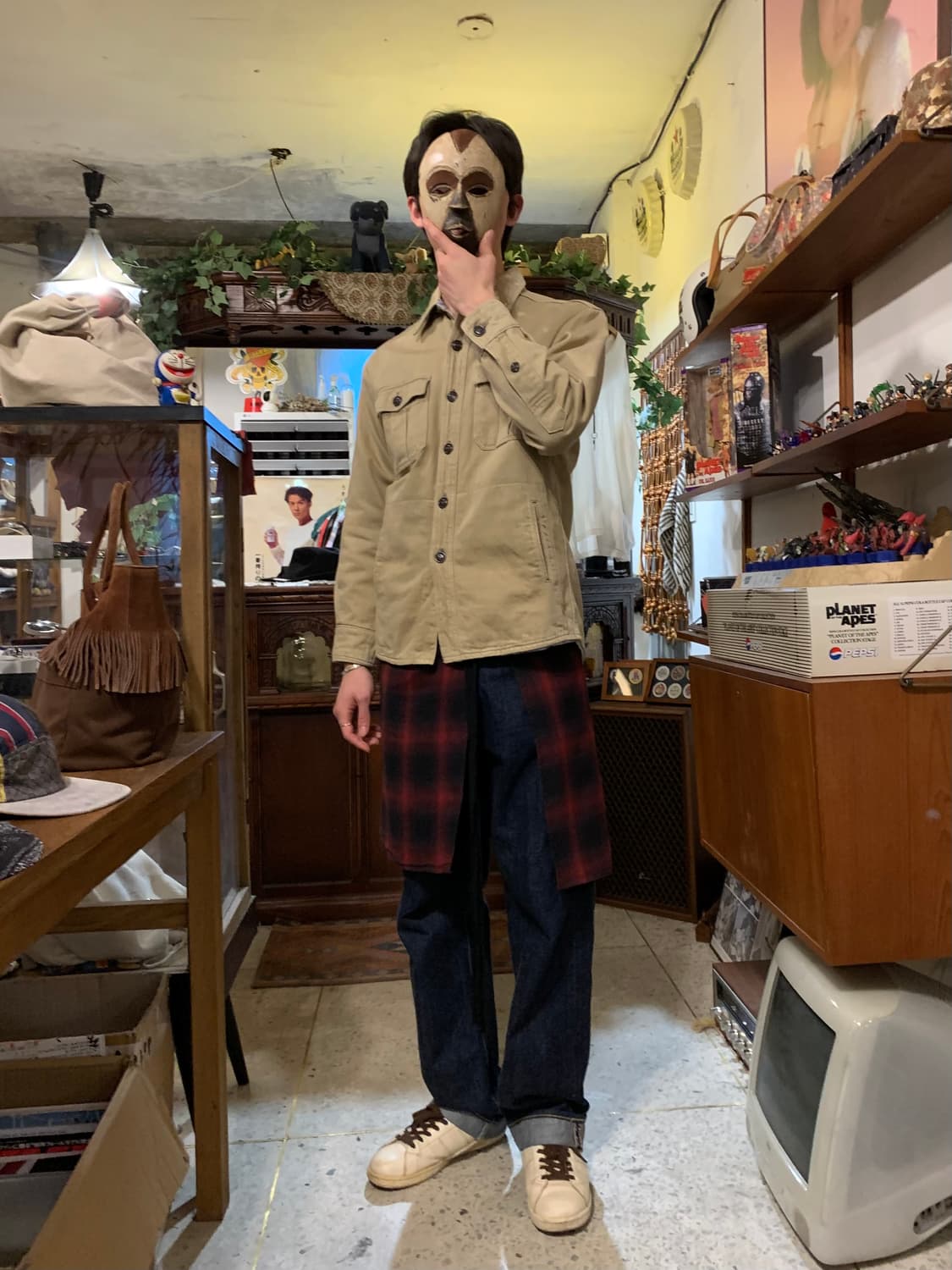 할리우드랜치마켓 베이지 패치워크 체크 자켓 상품이미지8