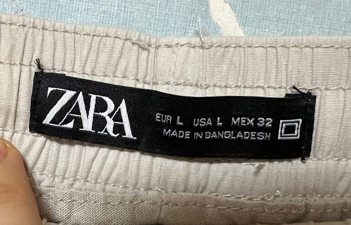 ZARA 자라 남자 밴딩 코튼 조거팬츠 베이지 여름 스판좋음 L 32 상품이미지3