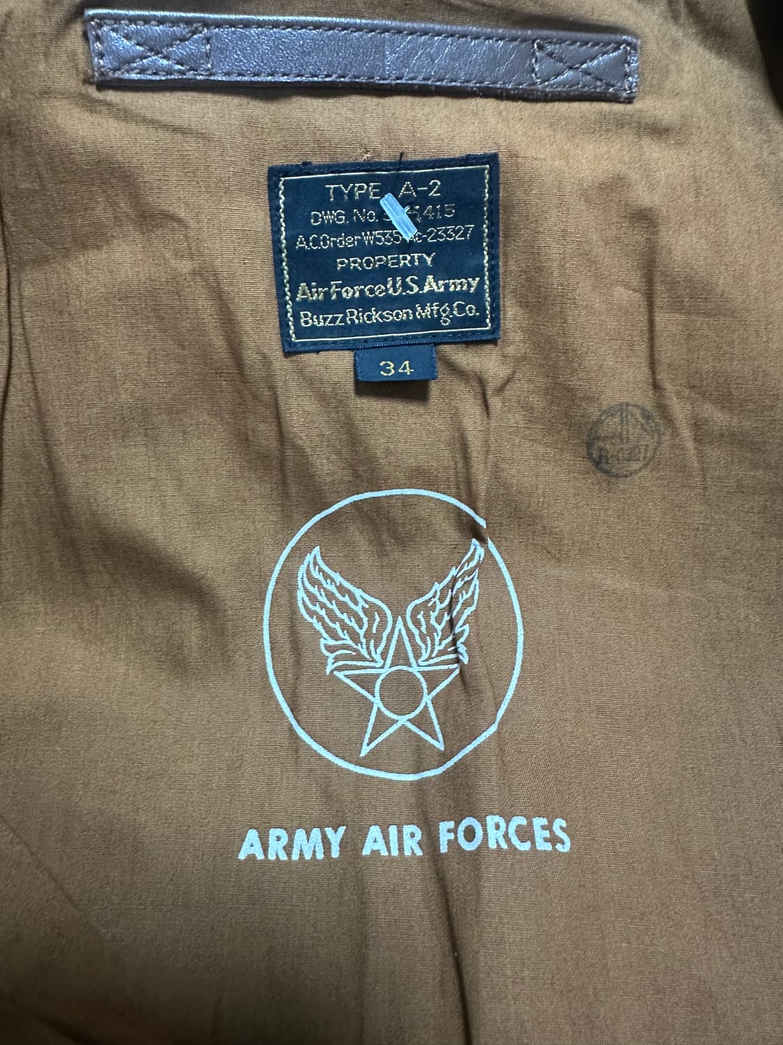 버즈릭슨 a-2 플라이트 자켓 34 상품이미지3