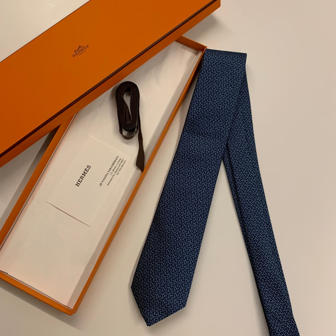 (새상품) 에르메스 명품넥타이 정품 H로고 풀박스 상품이미지1