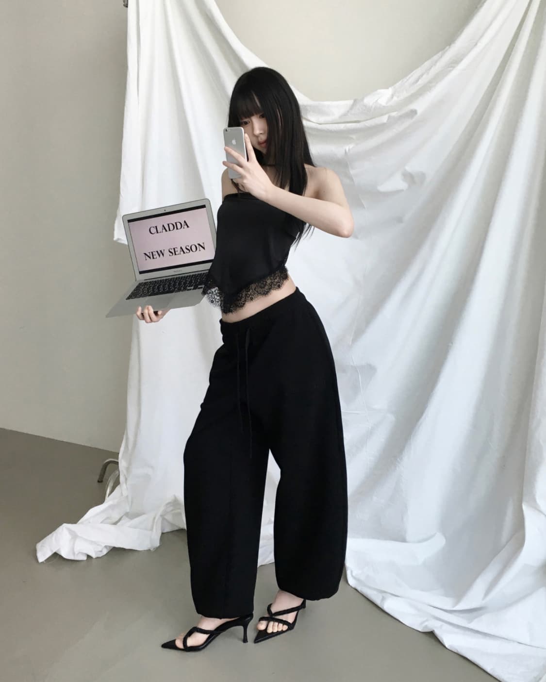 클라따 throw jogger pants black 상품이미지1