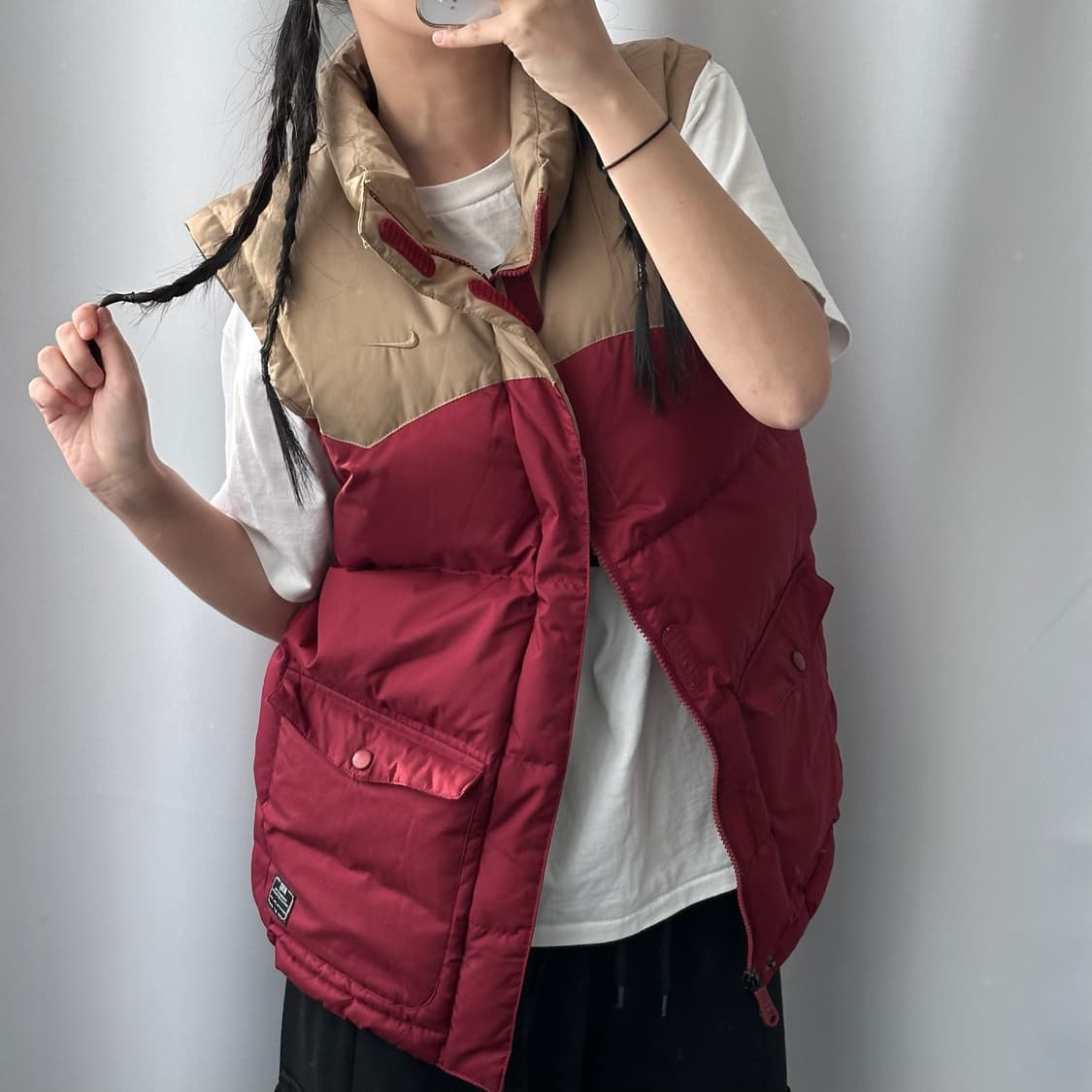 나이키 루즈핏 배색 덕다운 패딩 조끼 상품이미지1