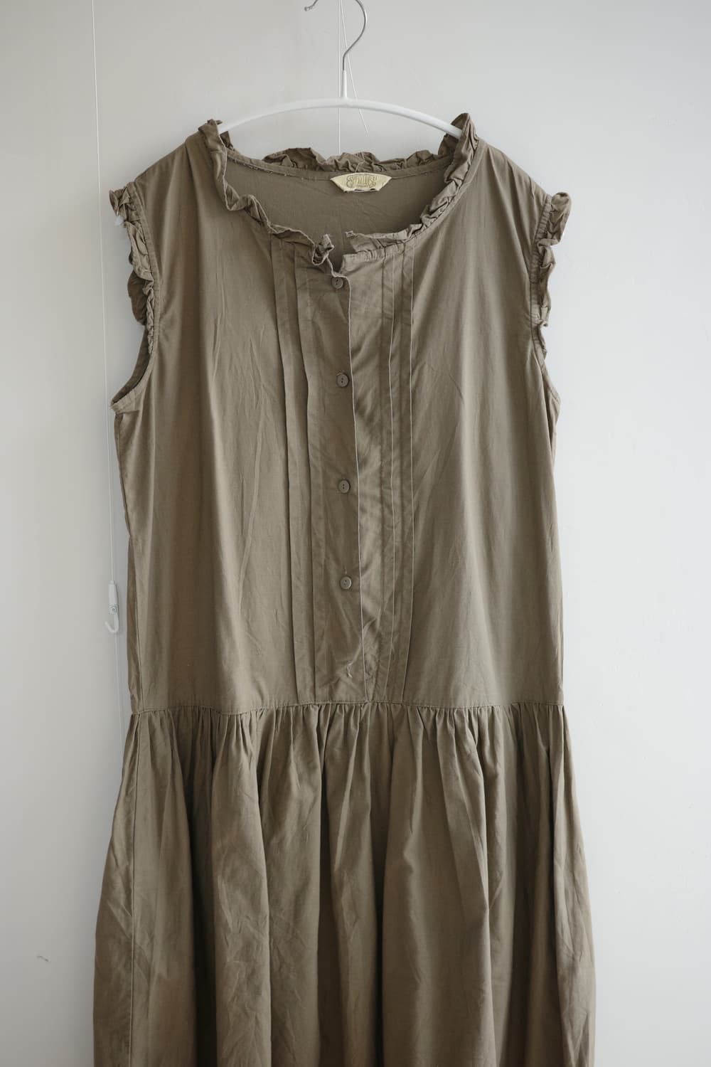 khaki brown frill one-piece 상품이미지4