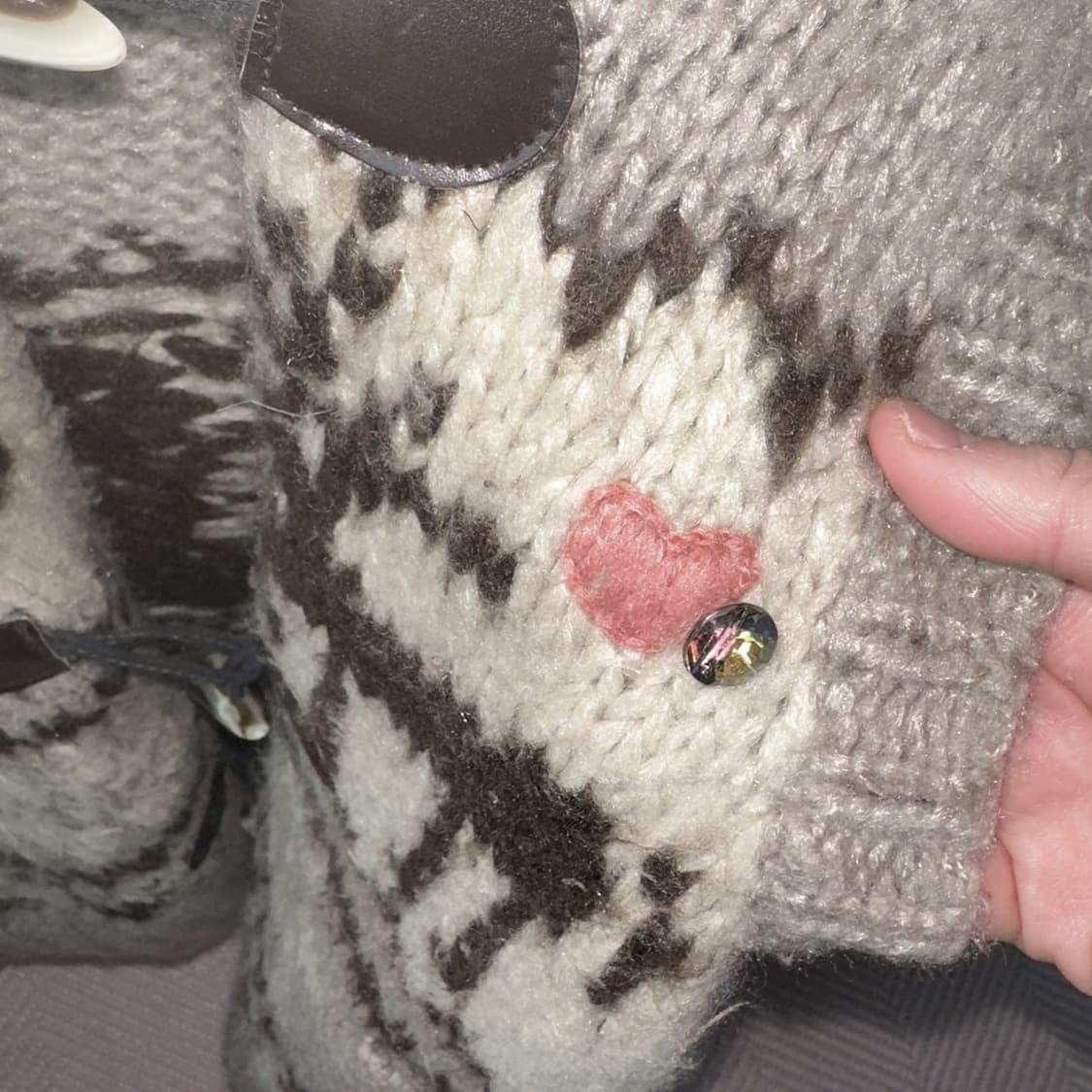 올리브데올리브 라떼갸루 퍼후드 노르딕 니트조끼 집업 상품이미지4