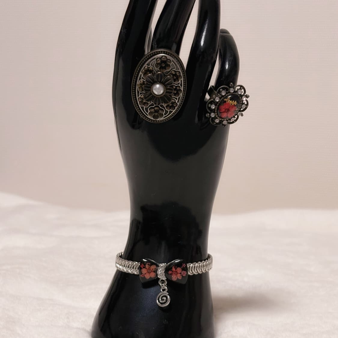 일본 오리엔탈 생화 포인트 페어리 핀터깔 큐빅 디테일 앤틱 반지  상품이미지3