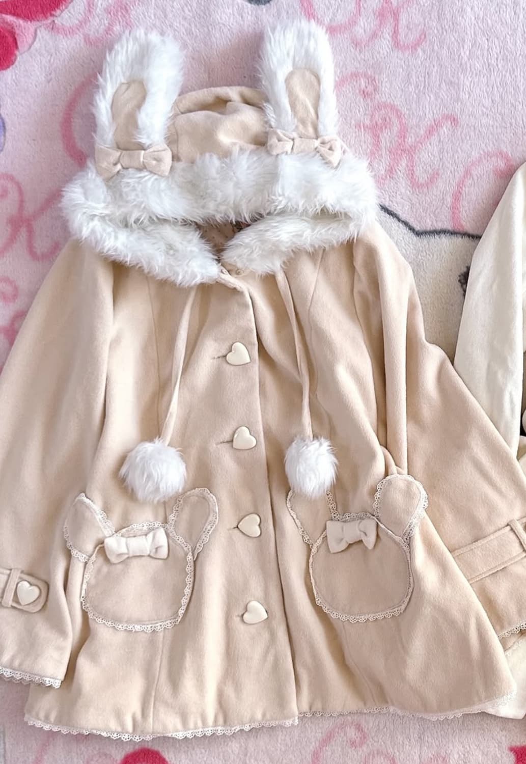 라떼갸루 코트 디마럽 Deary 우사미미 케이프 리즈리사 큐롯 아가일니트 상품이미지1