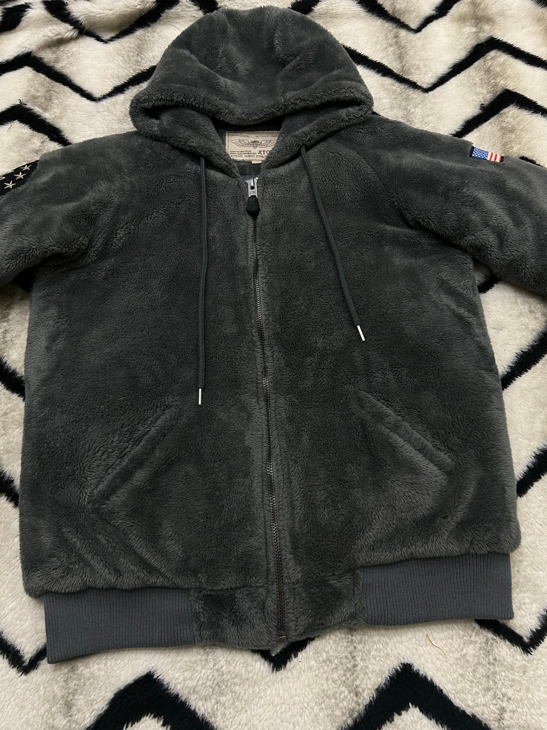 [M]엑스톤즈 XJ3 오버핏 후드 퍼 자켓/그레이 상품이미지5