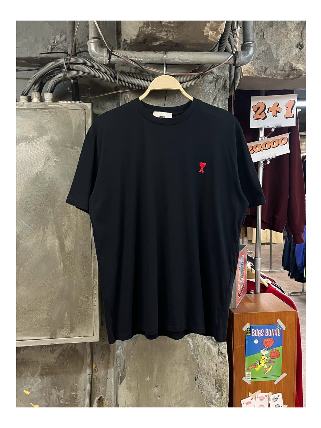 아미 스몰 하트 로고 반팔티 블랙 XL #csz3481 상품이미지1