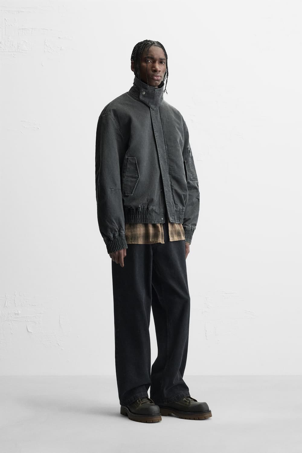 정가14만(새제품L) 자라 빈티지 왁스자켓 항공점퍼 블루종 마원 cwu 상품이미지8