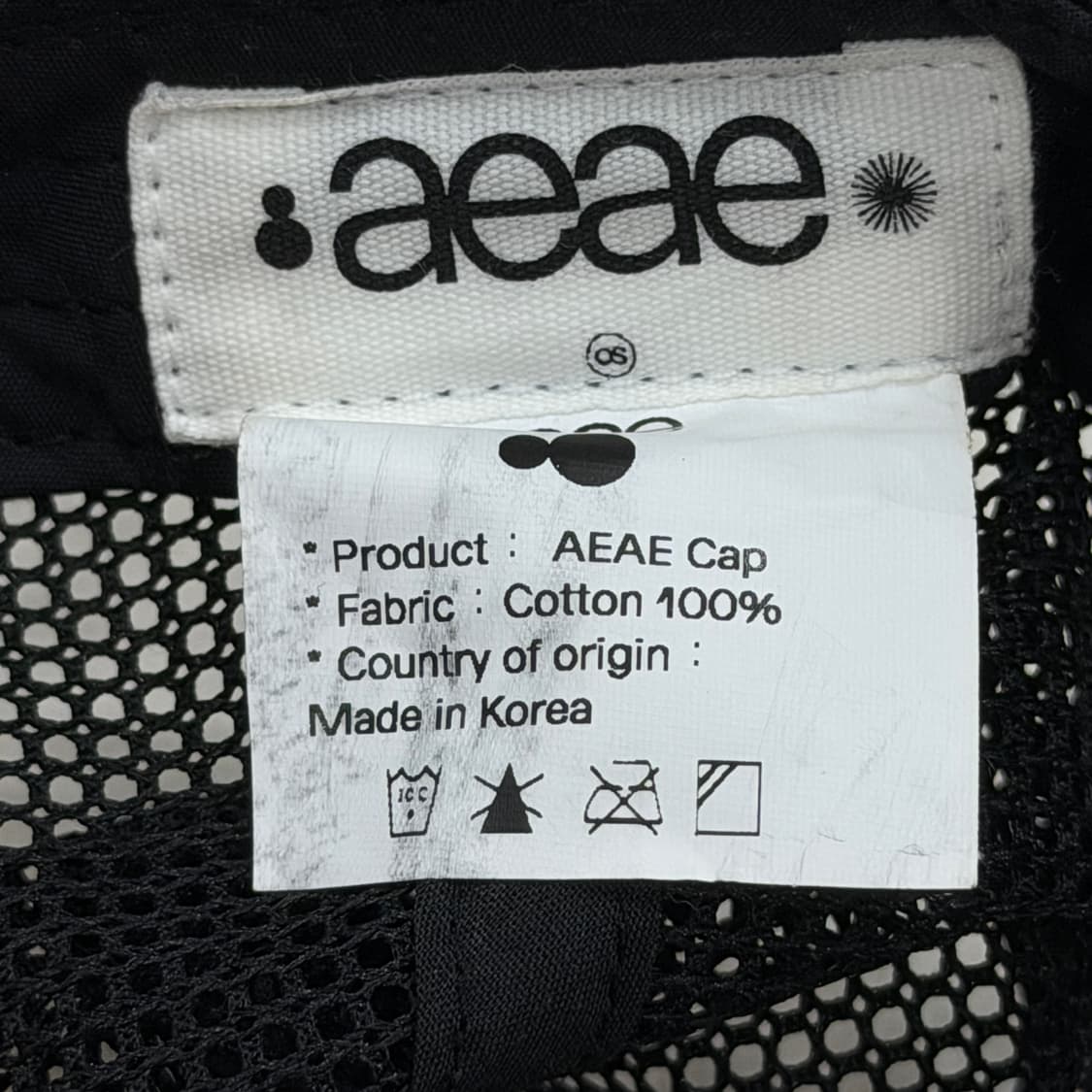 AEAE 에이이에이이 메쉬캡 볼캡 모자 화이트 블랙 상품이미지4