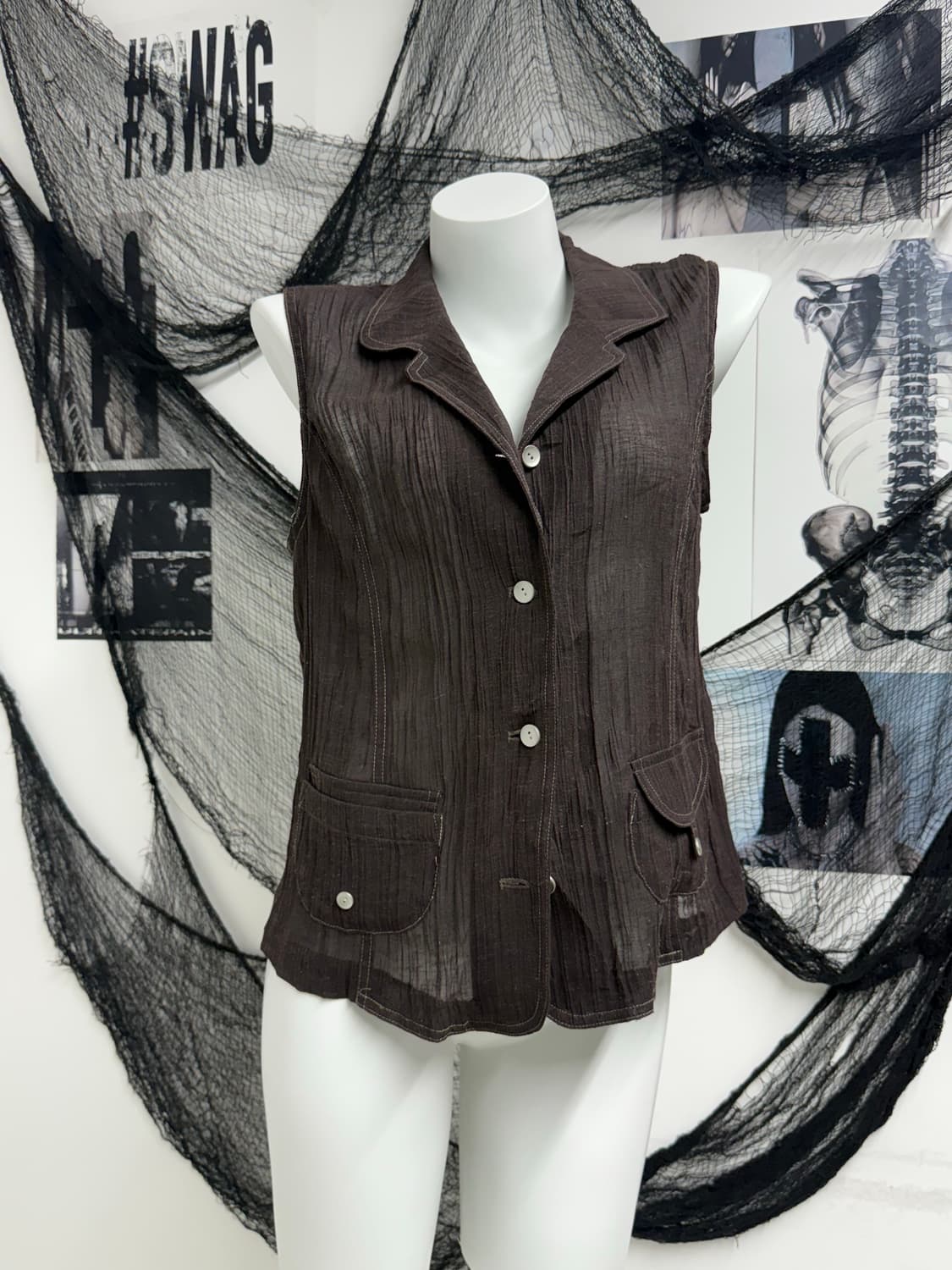 Mori girl mood seethrough vest 상품이미지1