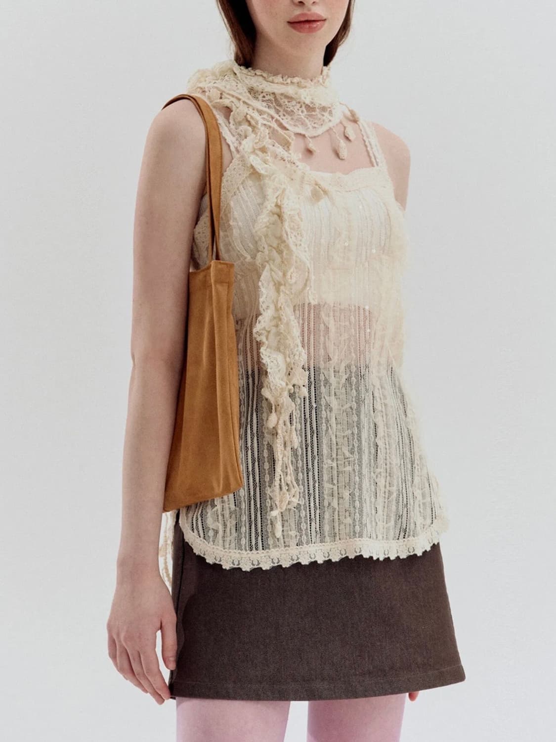 페스토 pesto 데님 스커트 소일 soil brown 상품이미지2