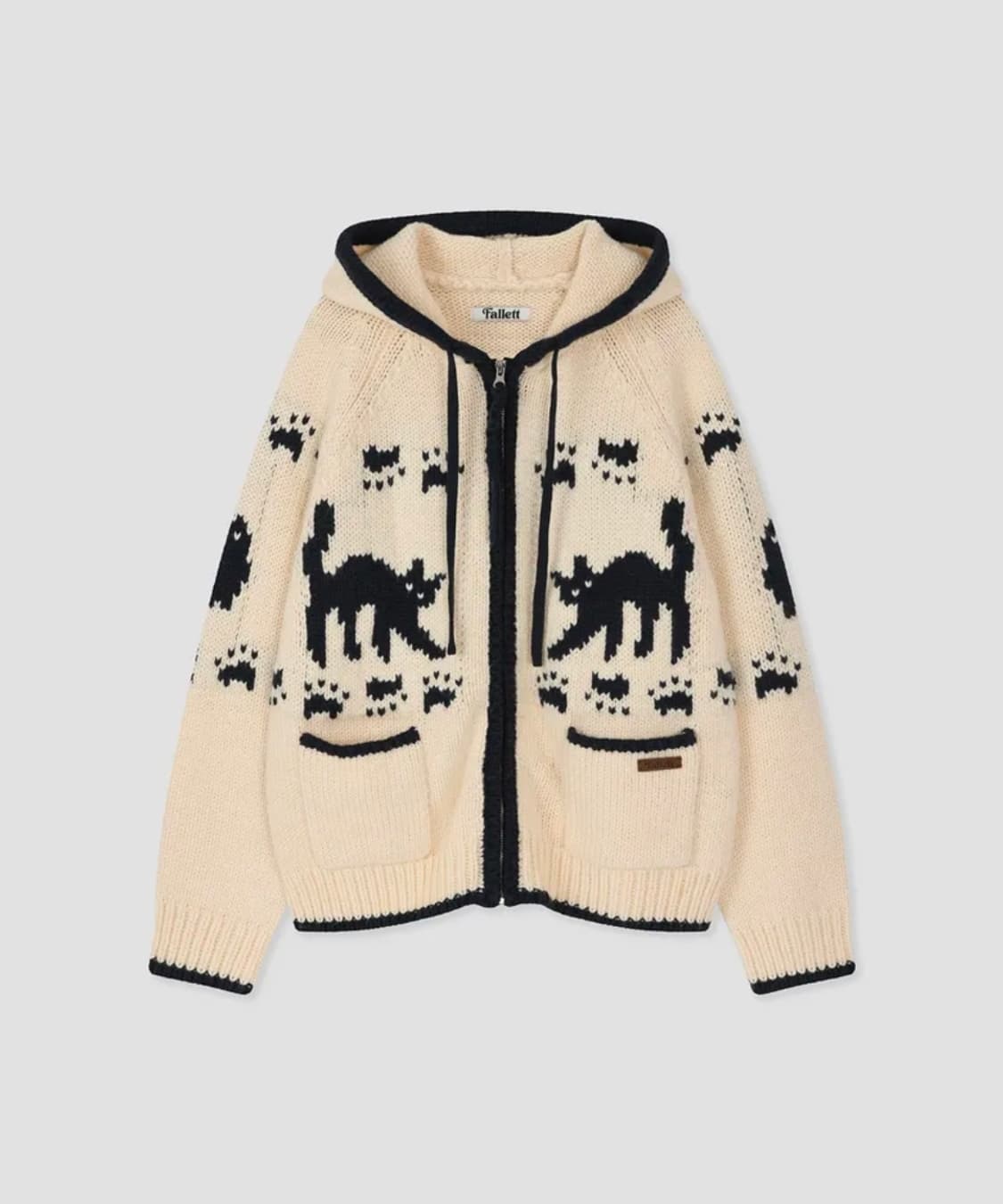 팔렛 코위찬 니트 후드집업 아이보리 상품이미지2