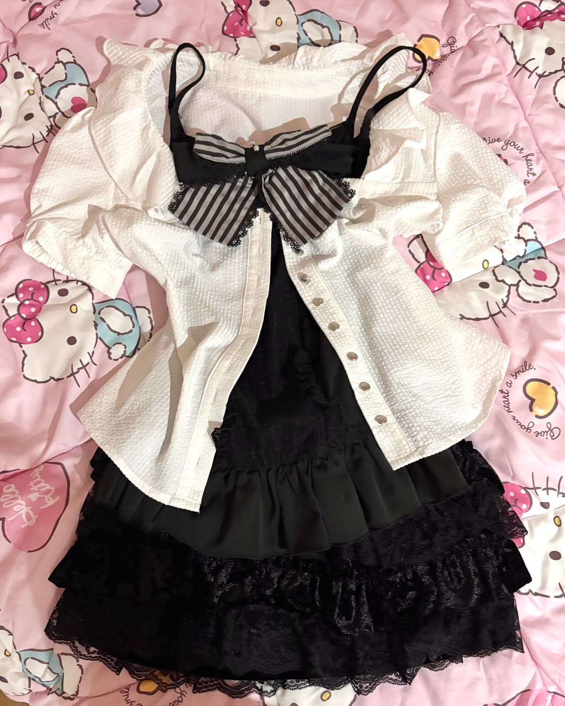 고스로리 블라우스 나시 스커트 세트 셋업 상품이미지1