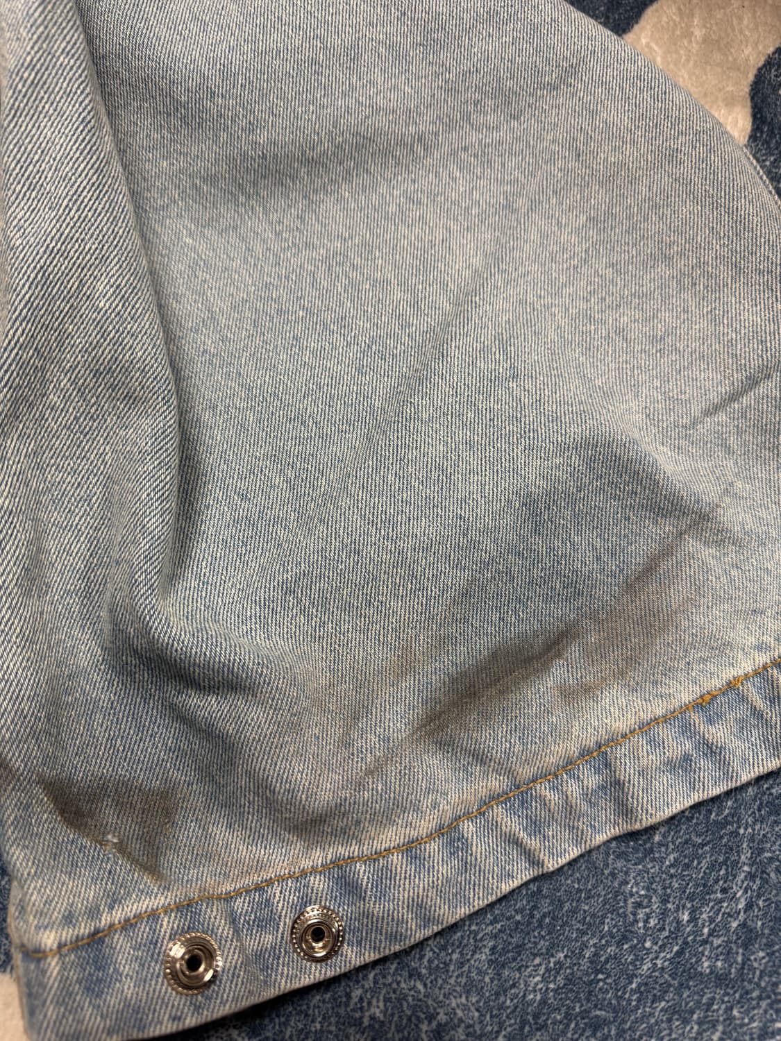 덴아워 더블니 와이드 팬츠 라이트 블루 상품이미지2