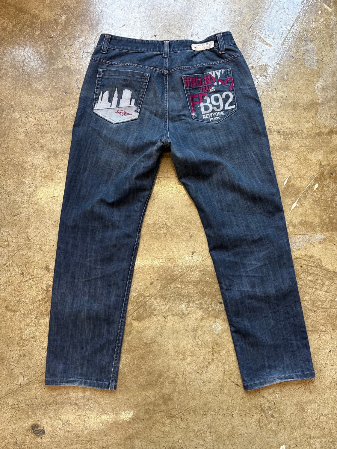 FUBU 후부 컬렉션 자수 생지 데님 팬츠 상품이미지7