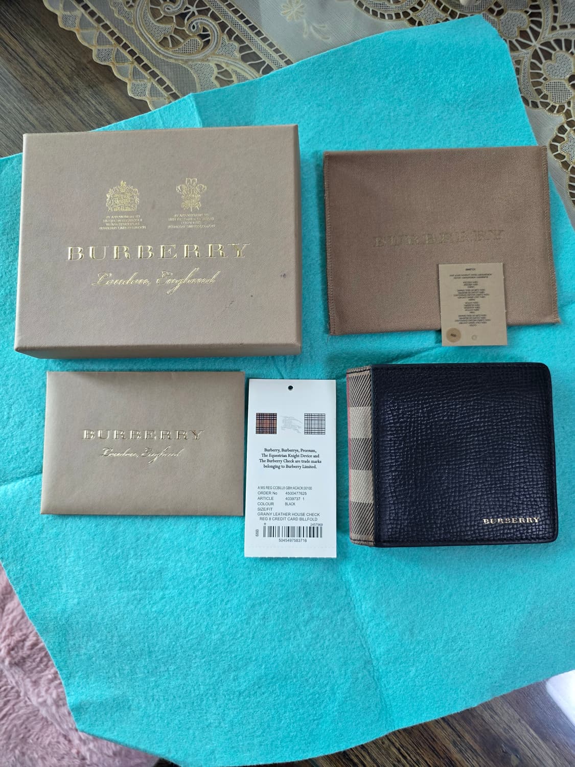 (정품) 버버리 체크 반지갑/40397371/개인/팝니다. 상품이미지1
