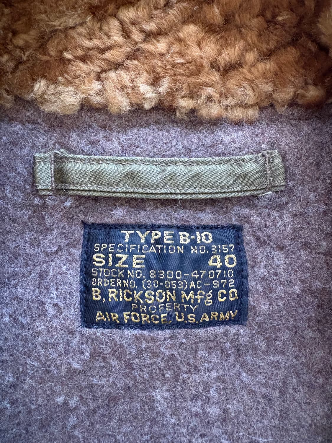 Buzz Rickson B-10 Flight Jacket. 상품이미지5