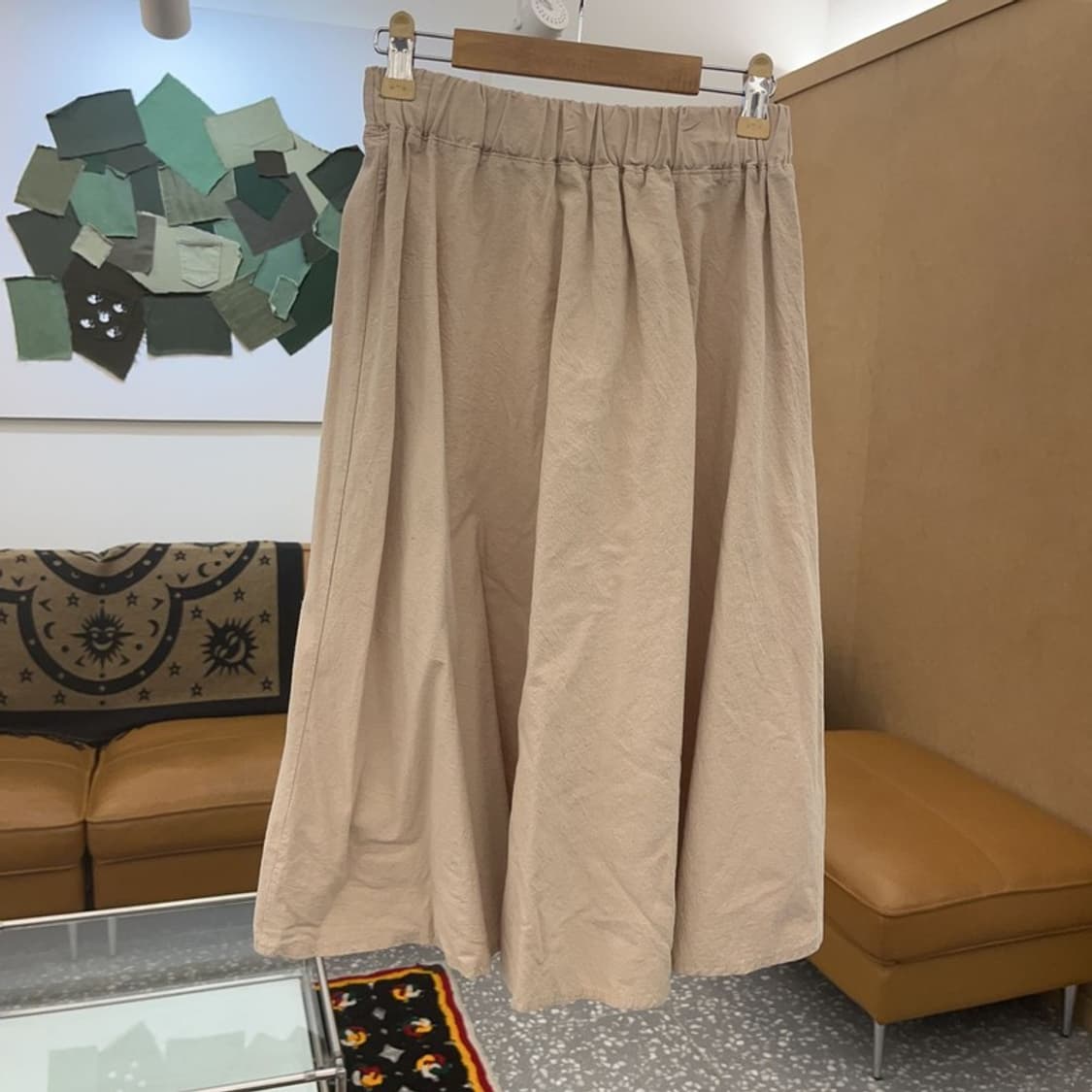 빈티지 여리 모리걸 프론트 버튼 미디 플레어 스커트 23인치 C07948 상품이미지4