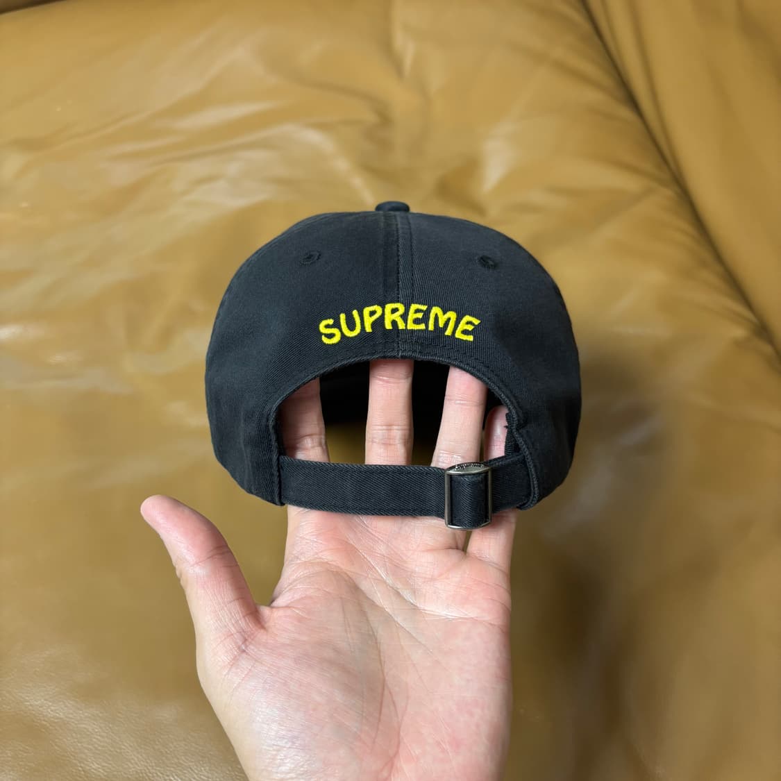 Supreme 슈프림 라이온 워시드 블랙 6패널 볼캡 모자 (Black) 상품이미지9