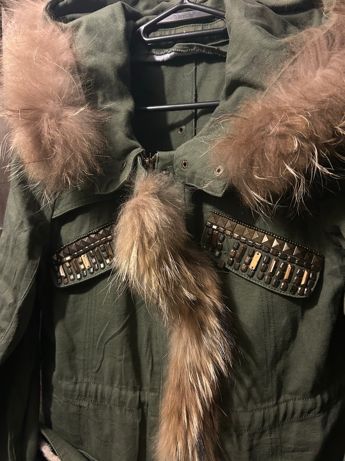 2000s JPN 리얼 라쿤퍼 디테일 야상 자켓 상품이미지2