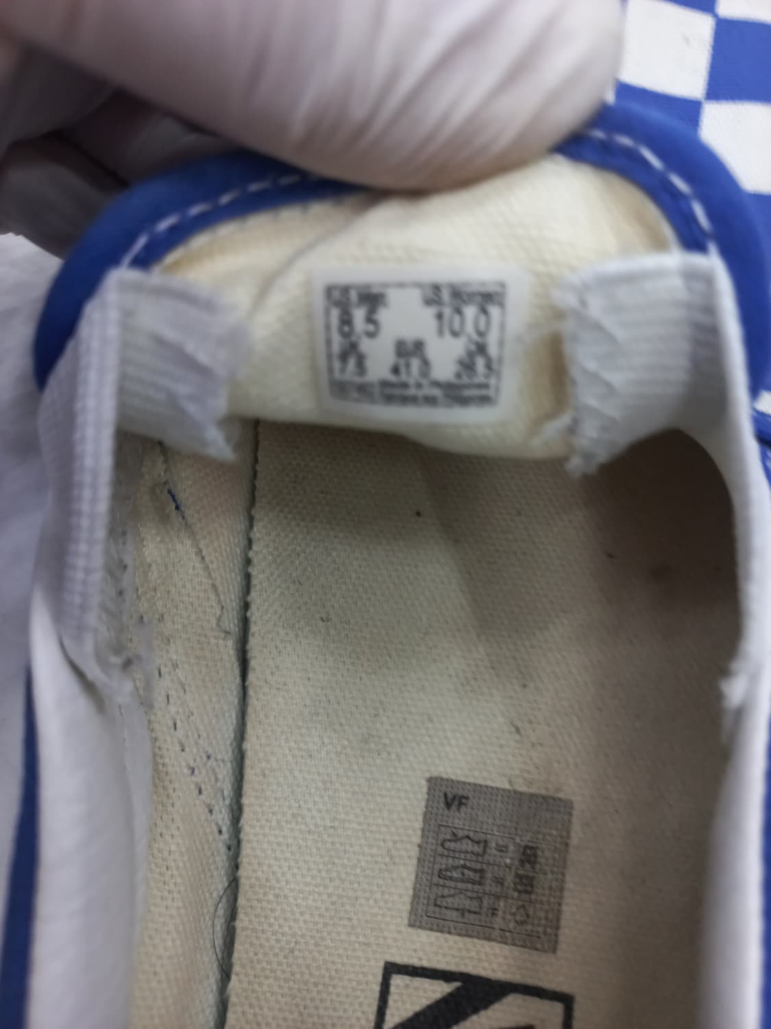 반스 블루 체크 슬립온 265mm 상품이미지5