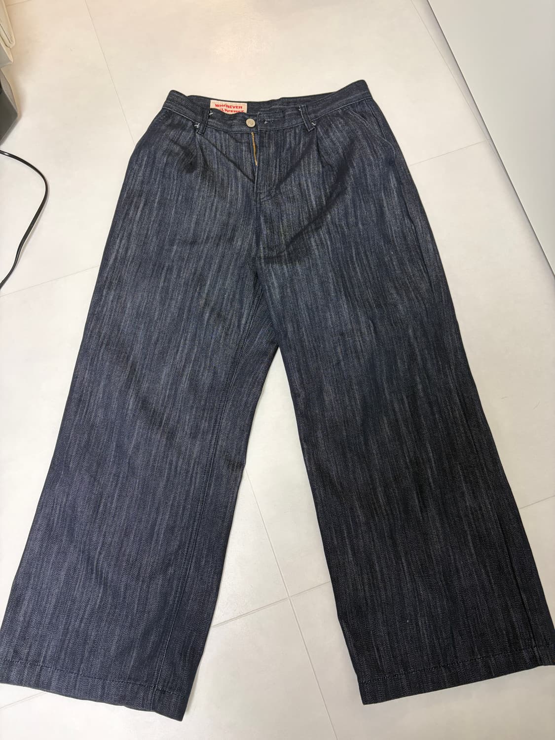 리플라이퍼키 원턱 와이드데님 상품이미지2