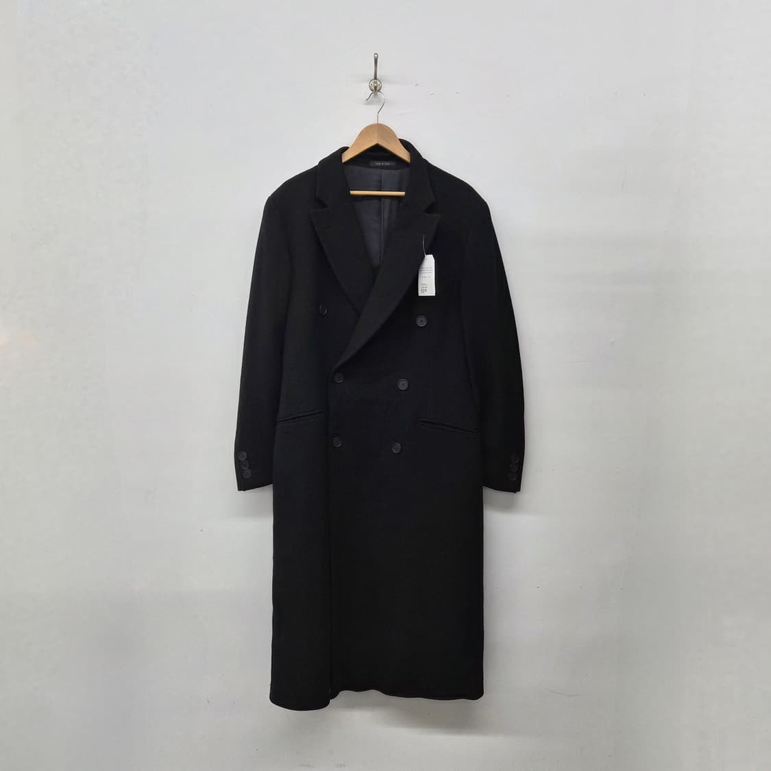 아르마니 블랙 더블 롱코트 남여공용 L 상품이미지1