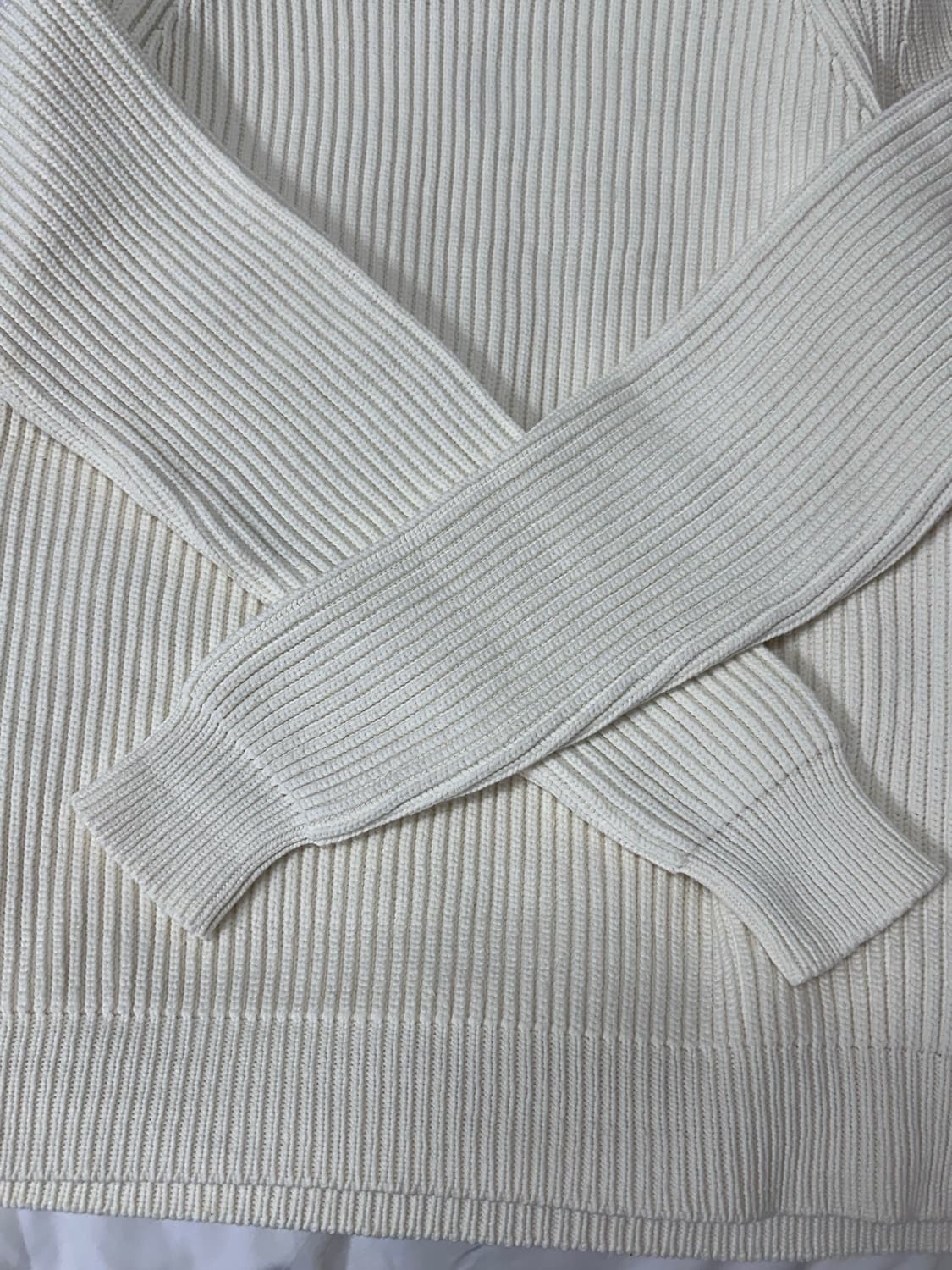 [폴스미스 컬렉션]리브 아이보리 라운드 니트 105사이즈 상품이미지4